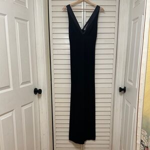 Laundry by Design Classic Black V-Neck Sleeveless Maxi Dress Sz 6
